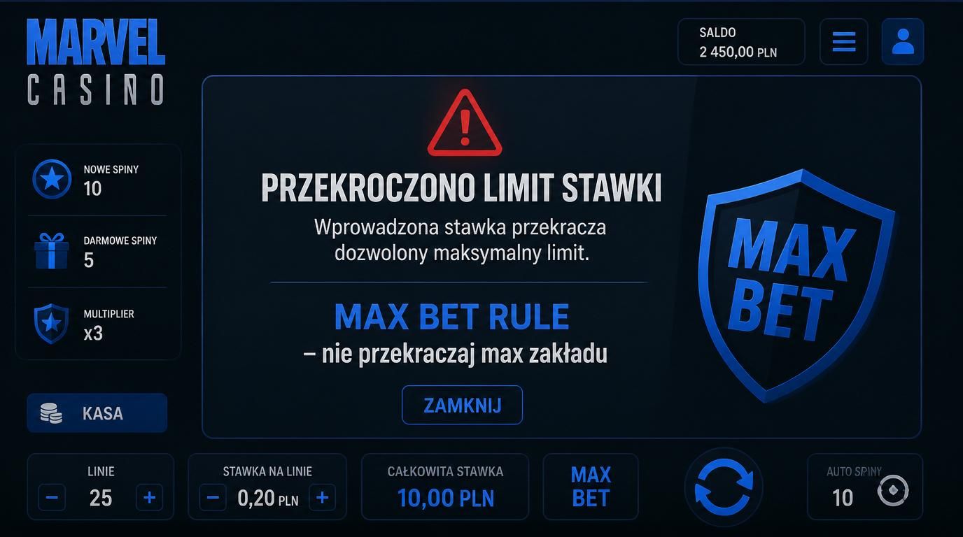 Grafika ostrzegająca przed przekroczeniem maksymalnego zakładu.